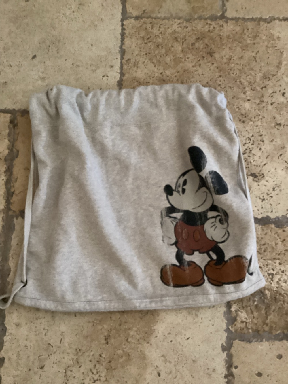 Walt Disney World Mickey Mouse cloth drawstring backpack with drawstring